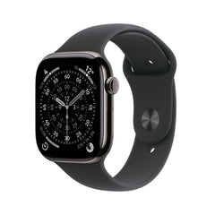 Apple Watch Series 11 GPS + Cellular 46mm Slate Titanium Case with Black Sport Band - M/LMFD24MP/A