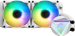 MSI MAG CORELIQUID 240R V2 WHITE Liquid CPU Cooler '240mm Radiator, 2x 120mm ARGB PWM Fan, ARGB lighting, Center Supported, Compatible with Intel and AMD Platforms, Latest LGA 1700 ready'MAG CORELIQUID 240R V2 WHITE