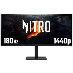 Acer Nitro XV5 Nitro XV345CURV3 curved ultra-wide gaming monitor - 34", 21:9, 1000R curve, UltraWide Quad HD, 180Hz, 0.5ms, AdaptiveSync, HDR 10, HDMI, DP & USB-C - UM.CX5EE.304