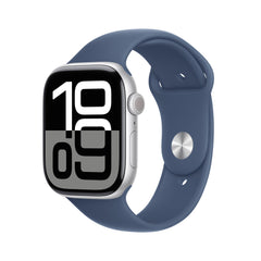 Apple Watch Series 10 GPS 46mm Silver Aluminium Case with Denim Sport Band - S/MMWWL3QA/A