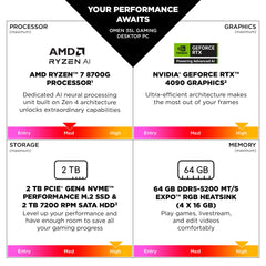 HP OMEN 35L Gaming Desktop GT16-0037na PC AMD Ryzen™ 7 8700F 16 GB DDR5-SDRAM NVIDIA GeForce RTX 5060 Ti Windows 11 Home Tower AI PC BlackBT7V6EA