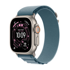 Apple Watch Ultra 3 GPS + Cellular 49mm Natural Titanium Case with Light Blue Alpine Loop - Large - MEWP4DH/A