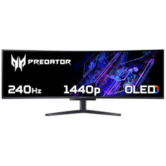 Acer X Predator X49X curved ultra-wide QD-OLED gaming monitor - 49", 32:9, QD-OLED, 1800R curve, Double Quad HD, 240Hz, 0.03ms, AMD FreeSync Premium, DisplayHDR 400 True Black, HDMI, DP & USB-C - UM.SXXEE.X02