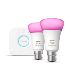 Philips Hue White and colour ambience Starter kit: 2 B22 smart bulbs (1100)929002468908
