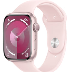 Apple Watch Series 9 GPS 45mm Pink Aluminium Case w/ Light Pink Sport Band - S/MMR9G3QA/A
