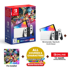 Nintendo Switch OLED + Mario Kart 8 Deluxe + Switch Online 12 Months portable game console 17.8 cm (7") 64 GB Touchscreen Wi-Fi White10014339