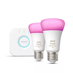 Philips Hue White and colour ambience Starter kit: 2 E27 smart bulbs (1100)929002468810