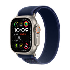 Apple Watch Ultra 2 GPS + Cellular 49mm Natural Titanium Case with Blue Trail Loop - M/LMX4L3QA/A