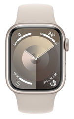 Apple Watch Series 9 GPS 41mm Starlight Aluminium Case w/ Starlight Sport Band - S/MMR8T3QA/A