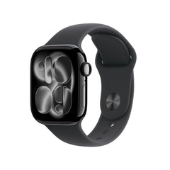 Apple Watch Series 11 GPS 42mm Jet Black Aluminium Case with Black Sport Band - M/LMEQU4MP/A