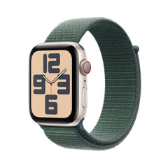 Apple Watch SE GPS + Cellular 44mm Starlight Aluminium Case with Lake Green Sport LoopMXGV3QA/A