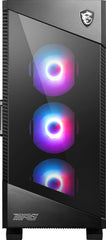 MSI MPG VELOX 100R Mid Tower Gaming Computer Case 'Black, 4x 120mm ARGB Fans, 1-6 ARGB Hub, ARGB light strip, USB Type-C, Tempered Glass, Center, E-ATX, ATX, mATX, mini-ITX'MPG VELOX 100R