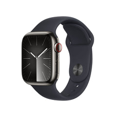 Apple Watch Series 9 GPS + Cellular 41mm Graphite Stainless Steel Case w/ Midnight Sport Band - S/MMRJ83QA/A