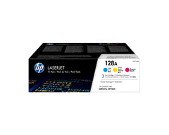 HP 128A 3-pack Cyan/Magenta/Yellow Original LaserJet Toner CartridgesCF371AM