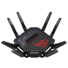 ASUS ROG Rapture GT-BE98 wireless router 10 Gigabit Ethernet Quad-band (2.4 GHz / 5 GHz-1 / 5 GHz-2 / 6 GHz) Black - 90IG08F0-MO9A0V