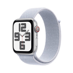 Apple Watch SE GPS + Cellular 44mm Silver Aluminium Case with Blue Cloud Sport LoopMXGR3QA/A