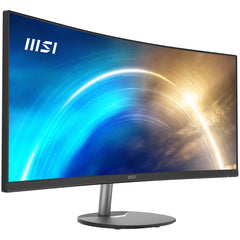 MSI Pro MP341CQ 34 Inch Curved Monitor, 1500R, UWQHD (3440 x 1440), 21:9, 100Hz, VA, 4ms, HDMI, VGA, Built-in Speakers, Anti-Glare, Anti-Flicker, Less Blue light, TÜV Certified, VESA, Kensington, BlackPRO MP341CQ