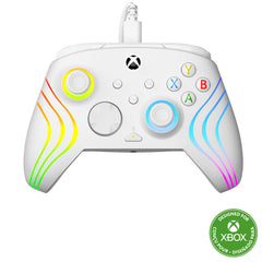 Turtle Beach Afterglow Wave White Wired RGB Gaming Controller with Mappable Buttons, Hall-Effect Hair Triggers and Audio Controls. Licensed for Xbox Series X orS, Xbox One & WindowsTBC-2002-15