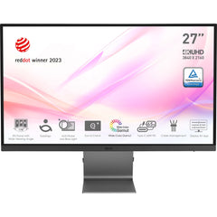 MSI Modern MD271UL 27 Inch Monitor, UHD (3840 x 2160), 60Hz, IPS, 4ms, Adaptive-Sync, 2x HDMI, DisplayPort, USB Type-C, Anti-Glare, Anti-Flicker, Less Blue light, TÜV Certified, Kensington, GreyMODERN MD271UL
