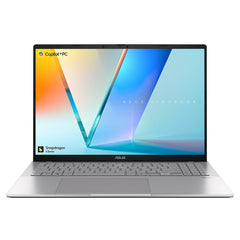 ASUS Vivobook S16 S3607QA-PL004W Copilot+ PC Qualcomm Snapdragon X1-26-100 Laptop 40.6 cm (16") WUXGA 16 GB LPDDR5x-SDRAM 512 GB SSD Wi-Fi 6E (802.11ax) Windows 11 Home Silver - 90NB16C1-M000W0