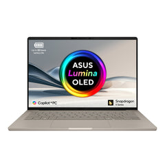 ASUS Zenbook A14 UX3407QA-QD244W Copilot+ PC Qualcomm Snapdragon X1-26-100 Laptop 35.6 cm (14") WUXGA 16 GB LPDDR5x-SDRAM 1 TB SSD Wi-Fi 6E (802.11ax) Windows 11 Home BeigeCB5403CMA-QM0130