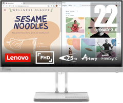 Lenovo L22e-40 21.5" FHD Monitor, Cloud Grey67AFKACBUK