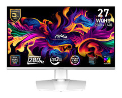 MSI MAG 272QPW QD-OLED X28 computer monitor 67.3 cm (26.5") 2560 x 1440 pixels Wide Quad HD WhiteMAG 272QPW QD-OLED X28