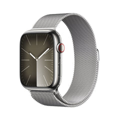 Apple Watch Series 9 GPS + Cellular 45mm Silver Stainless Steel Case w/ Silver Milanese LoopMRMQ3QA/A