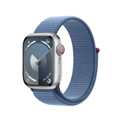 Apple Watch Series 9 GPS + Cellular 41mm Silver Aluminium Case w/ Winter Blue Sport LoopMRHX3QA/A