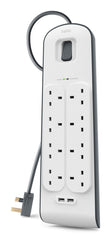 Belkin BSV804AF2M surge protector White 8 AC outlet(s) 2 mBSV804AF2M