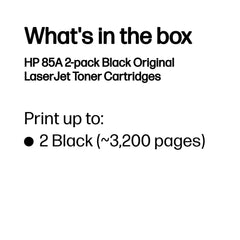 HP 85A 2-pack Black Original LaserJet Toner CartridgesCE285AD