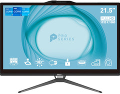 MSI Pro AP222T 13M Intel Pentium Gold G7400 All in One PC, (4GB RAM, 128GB SSD, Windows 11PRO), 21.5 Inch 10-point touch Screen/UHD Graphics/Type-C/COM Port/Dual LAN/HDMI/WiFi 5/BT 5.1/VESA/SD Card Reader4711377099813