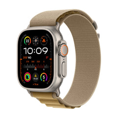Apple Watch Ultra 2 GPS + Cellular 49mm Natural Titanium Case with Tan Alpine Loop - LargeMX4H3QA/A
