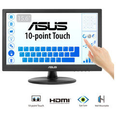 ASUS VT168HR computer monitor 39.6 cm (15.6") 1366 x 768 pixels WXGA LED Touchscreen Black - 90LM02G1-B04170