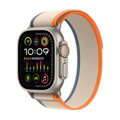 Apple Watch Ultra 2 GPS + Cellular, 49mm Titanium Case w/ Orange/Beige Trail Loop - M/LMRF23B/A
