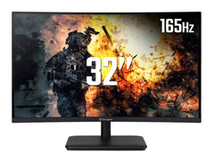 Acer AOpen 32HC5QRPbiipx 32 Inch Full HD Curved Monitor (VA Panel, FreeSync, 165 Hz, 5 ms, DP, HDMI, Black)UM.JW5EE.P02
