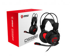MSI DS502 7.1 Virtual Surround Sound Gaming Headset 'Black with Ambient Dragon Logo, Wired USB connector, 40mm Drivers, inline Smart Audio Controller, Ergonomic Design'DS502 GAMING HEADSET