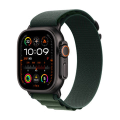 Apple Watch Ultra 2 GPS + Cellular 49mm Black Titanium Case with Dark Green Alpine Loop - MediumMX4R3QA/A