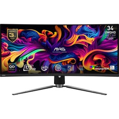 MSI MAG 341CQP QD-OLED computer monitor 86.4 cm (34") 3440 x 1440 pixels UltraWide Quad HD BlackMAG 341CQP QD-OLED