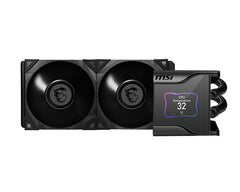 MSI MEG CORELIQUID S280 Liquid CPU Cooler '280mm Radiator, 2.4'' IPS Display with fan, 2x 140mm Silent PWM Fan, Center, Supports Intel and AMD Platforms, Latest LGA 1700 ready, Cooled by ASETEK'MEG CORELIQUID S280