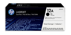 HP 12A 2-pack Black Original LaserJet Toner CartridgesQ2612AD