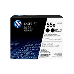 HP 55X 2-pack High Yield Black Original LaserJet Toner CartridgesCE255XD