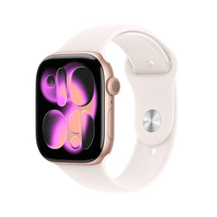 Apple Watch Series 11 GPS + Cellular 46mm Rose Gold Aluminium Case with Light Blush Sport Band - S/MMFCG4MP/A