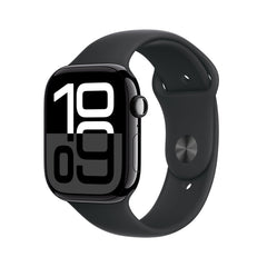 Apple Watch Series 10 GPS + Cellular 46mm Jet Black Aluminium Case with Black Sport Band - S/MMWY33QA/A