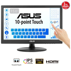 ASUS Touch VT169HE computer monitor 39.6 cm (15.6") 1920 x 1080 pixels Full HD LED Touchscreen Tabletop Black - 90LM09V1-B01170