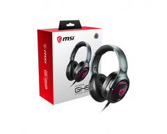 MSI IMMERSE GH50 7.1 Virtual Surround Sound RGB Gaming Headset 'Black with Ambient Dragon Logo, RGB Mystic Light, USB, inline audio controller, 40mm Drivers, detachable Mic'IMMERSE GH50