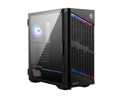 MSI MPG VELOX 100P AIRFLOW Mid Tower Gaming Computer Case 'Black, 3x 120mm Fan + 1x 120mm ARGB Fan, ARGB light strip, USB Type-C, 1x Tempered Glass, Center, E-ATX, ATX, mATX, mini-ITX'MPG VELOX 100P AIRFLOW