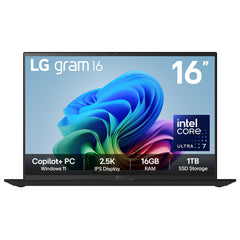 LG Gram 16Z90TL-G 16" Hybrid AI Copilot+ Laptop - Intel® Core™ Ultra 7 256V, 1TB SSD, 16 GB RAM - Black - [2025]16Z90TL-G.AU78A1
