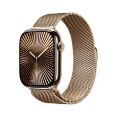 Apple Watch Series 10 GPS + Cellular 46mm Gold Titanium Case with Gold Milanese Loop - M/LMX003QA/A